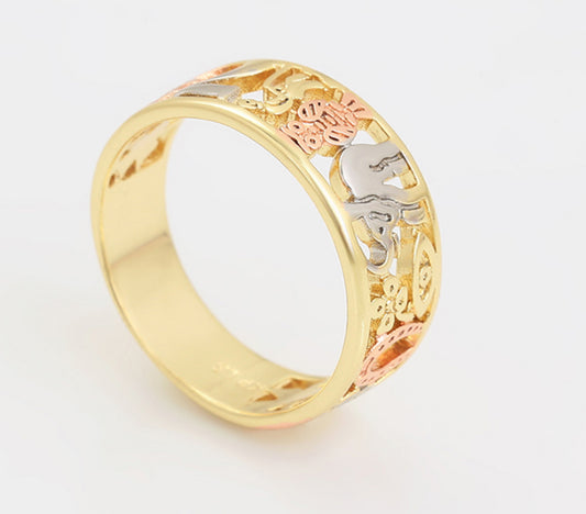 Anillo sencillo de la suerte multicolor. (Cobre ambiental)