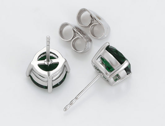 Pendientes Esmeralda bañados en platino