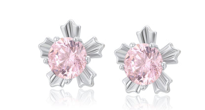 Flor diamante rosa chapados en platino