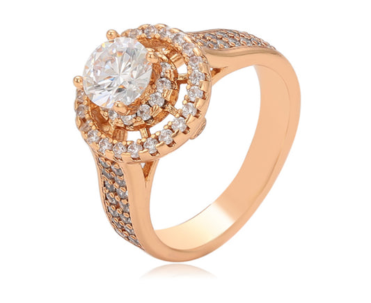Anillo de compromiso en chapiado oro de 18 quilates