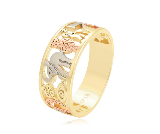 Anillo sencillo de la suerte multicolor.    (Cobre ambiental)