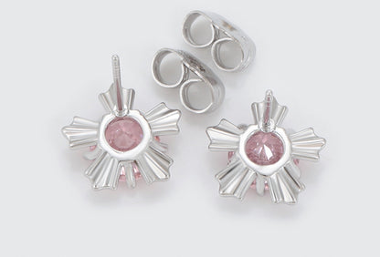 Flor diamante rosa chapados en platino