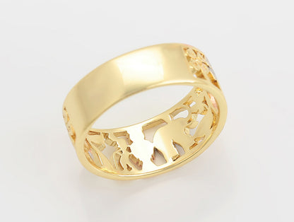 Anillo sencillo de la suerte multicolor.    (Cobre ambiental)