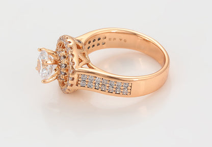 Anillo de compromiso en chapiado oro de 18 quilates