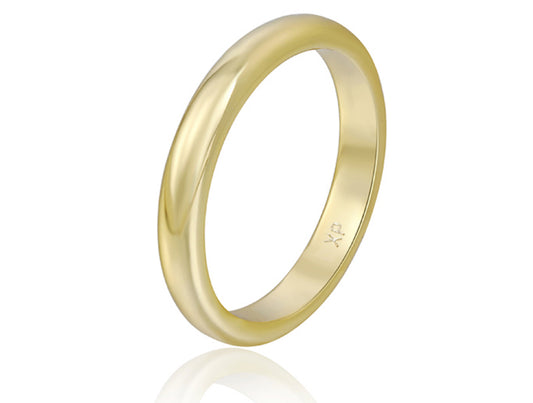 Anillo lizo bañado en oro 14 quilate
