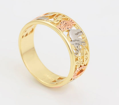 Anillo sencillo de la suerte multicolor.    (Cobre ambiental)