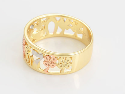 Anillo sencillo de la suerte multicolor.    (Cobre ambiental)