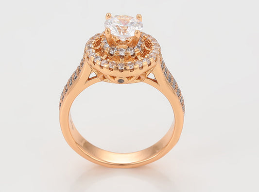 Anillo de compromiso en chapiado oro de 18 quilates