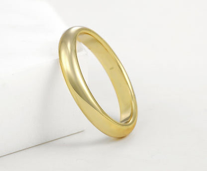 Anillo lizo bañado en oro 14 quilate